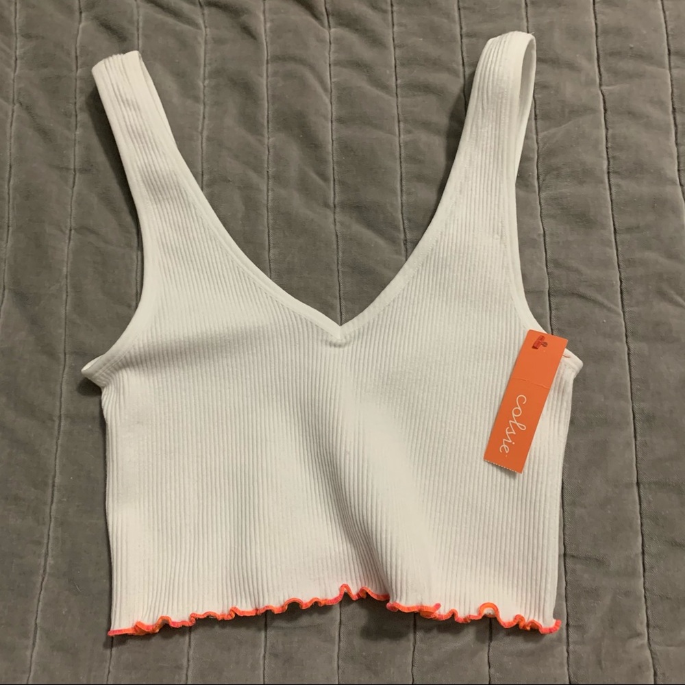 Neon trim crop top